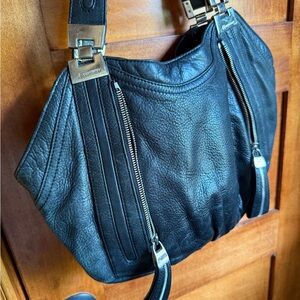 B Makowski Black Hobo Bag with Slouchy Design